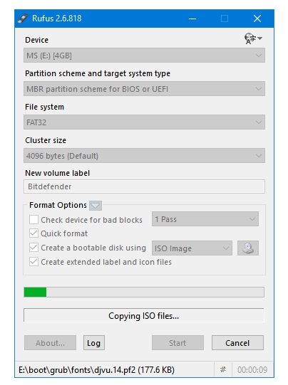 create bitdefender rescue cd for windows 10 on osx