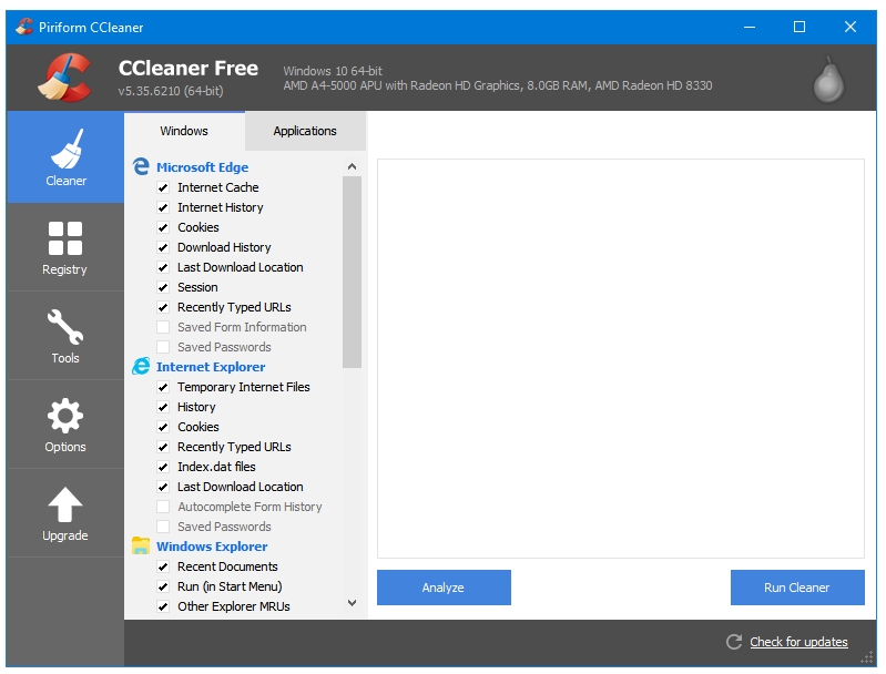 what is the best free optimizer for windows 10 pc
