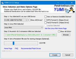 universal usb installer persistent file size long time
