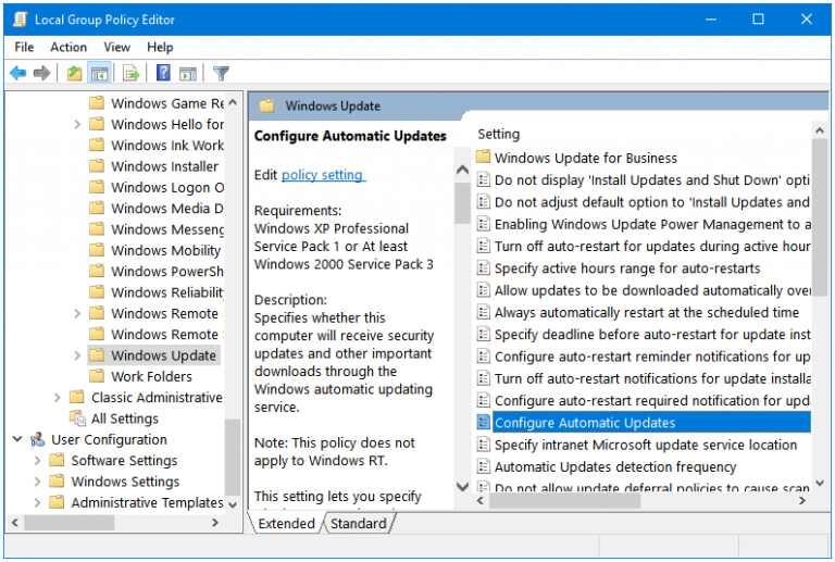 Configure Windows Updates Using Group Policy Editor (gpedit.msc ...